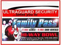 Block 12 #1 - A $ 50 Family Pass at the HI-WAY Bowl from Ultraguard Security